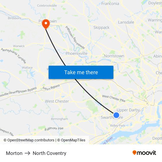 Morton to North Coventry map