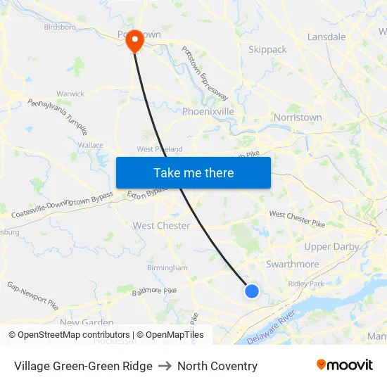Village Green-Green Ridge to North Coventry map