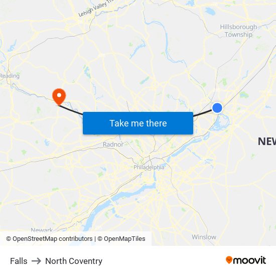 Falls to North Coventry map