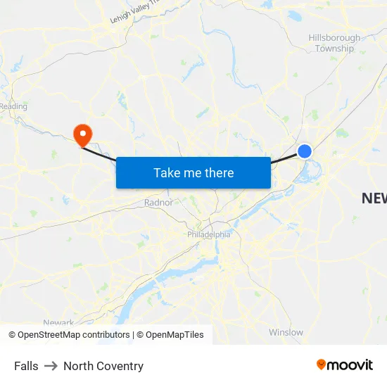 Falls to North Coventry map