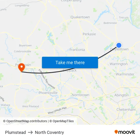 Plumstead to North Coventry map