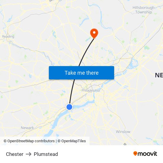 Chester to Plumstead map