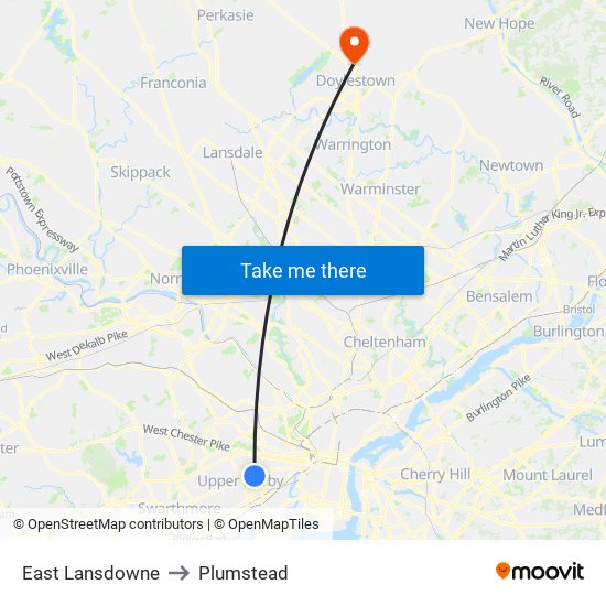 East Lansdowne to Plumstead map