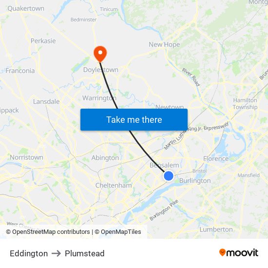 Eddington to Plumstead map