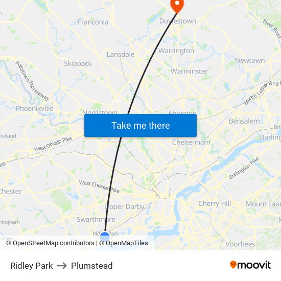 Ridley Park to Plumstead map