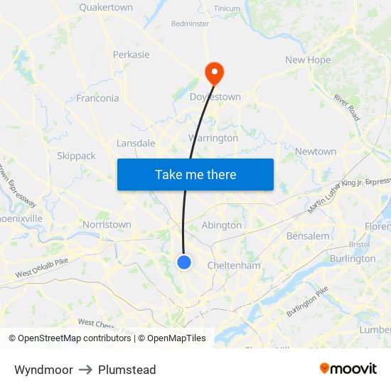 Wyndmoor to Plumstead map