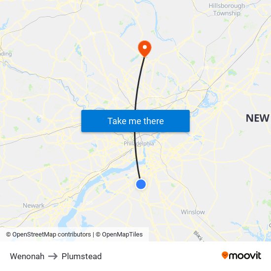 Wenonah to Plumstead map