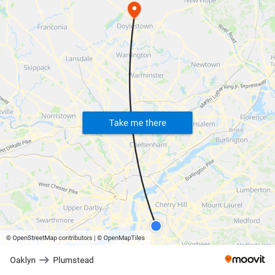 Oaklyn to Plumstead map