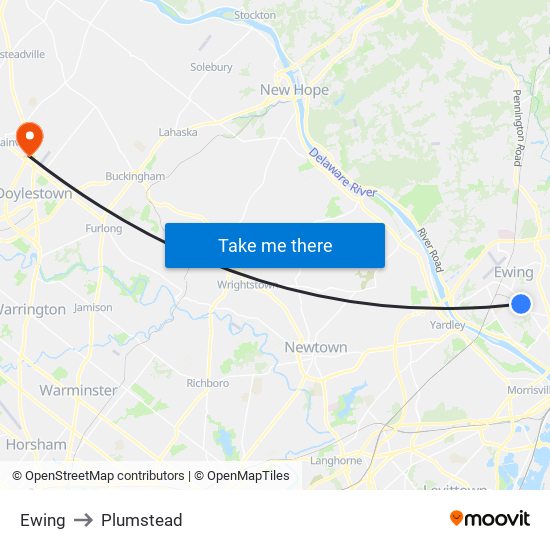 Ewing to Plumstead map