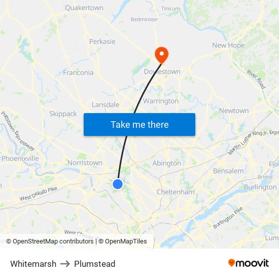 Whitemarsh to Plumstead map