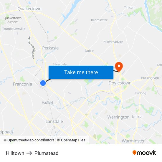 Hilltown to Plumstead map