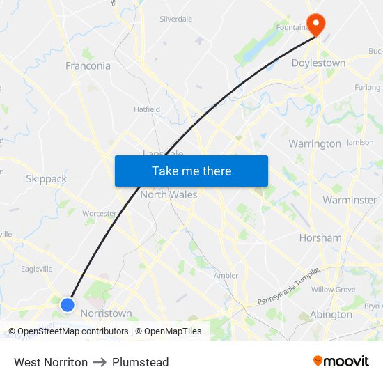 West Norriton to Plumstead map
