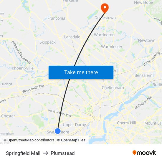 Springfield Mall to Plumstead map
