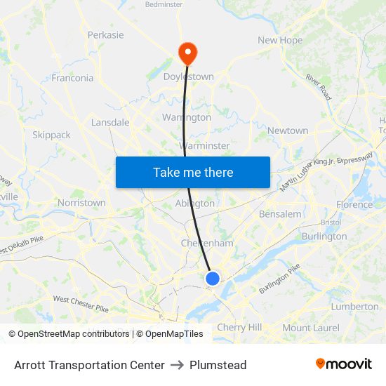 Arrott Transportation Center to Plumstead map
