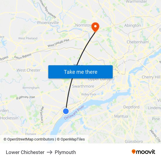 Lower Chichester to Plymouth map
