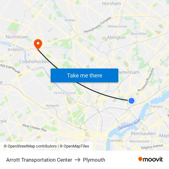 Arrott Transportation Center to Plymouth map