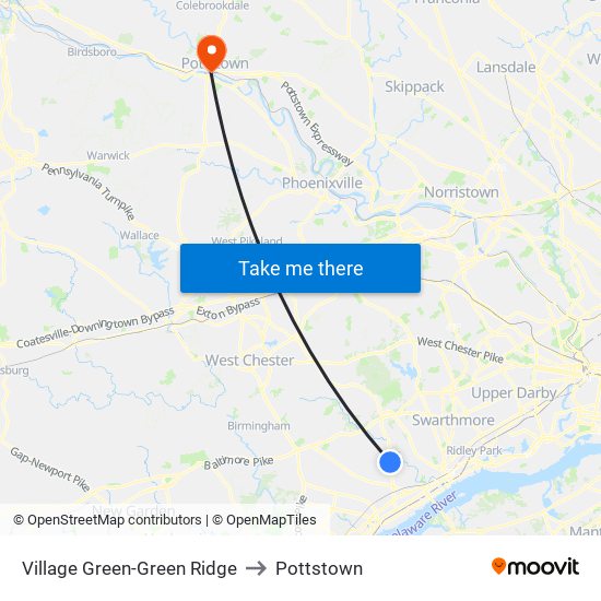Village Green-Green Ridge to Pottstown map