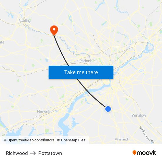 Richwood to Pottstown map
