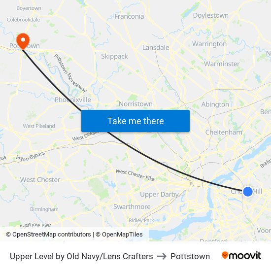 Upper Level by Old Navy/Lens Crafters to Pottstown map