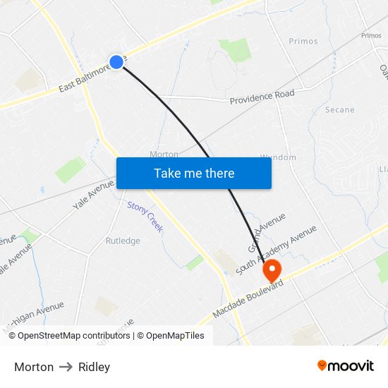 Morton to Ridley map