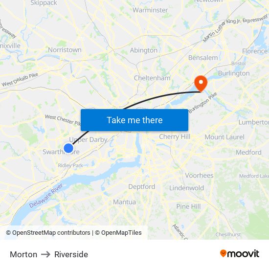 Morton to Riverside map