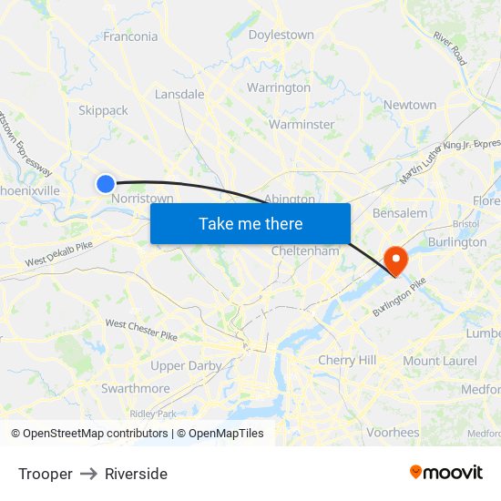 Trooper to Riverside map