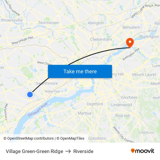 Village Green-Green Ridge to Riverside map