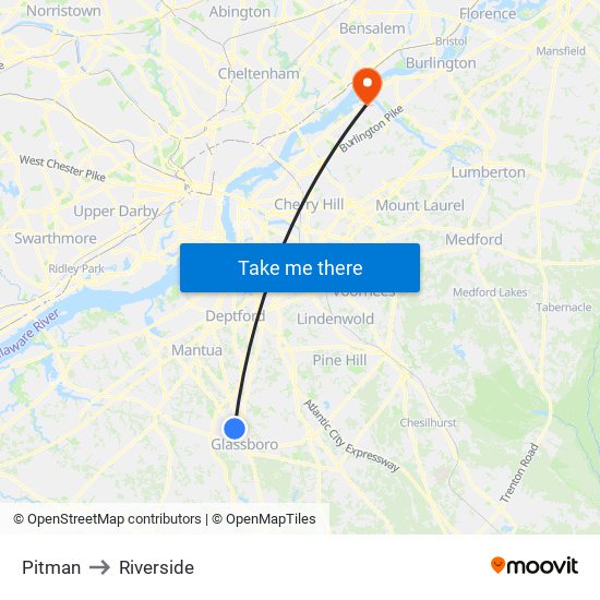 Pitman to Riverside map