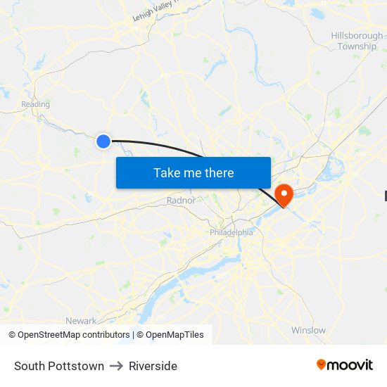 South Pottstown to Riverside map