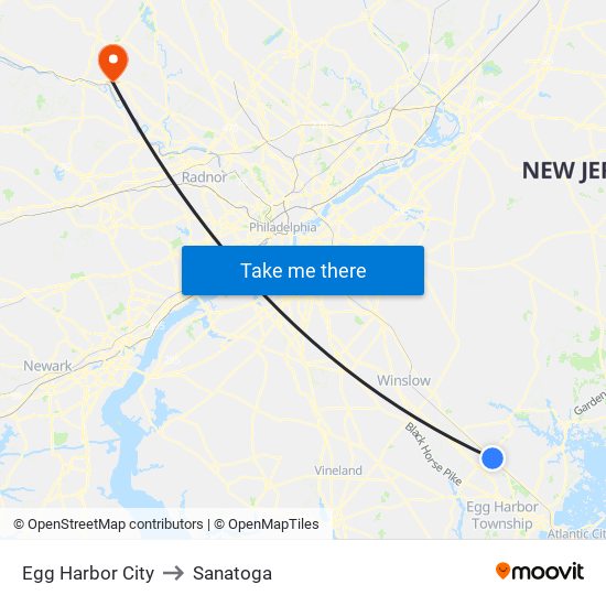 Egg Harbor City to Sanatoga map