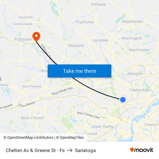 Chelten Av & Greene St - Fs to Sanatoga map