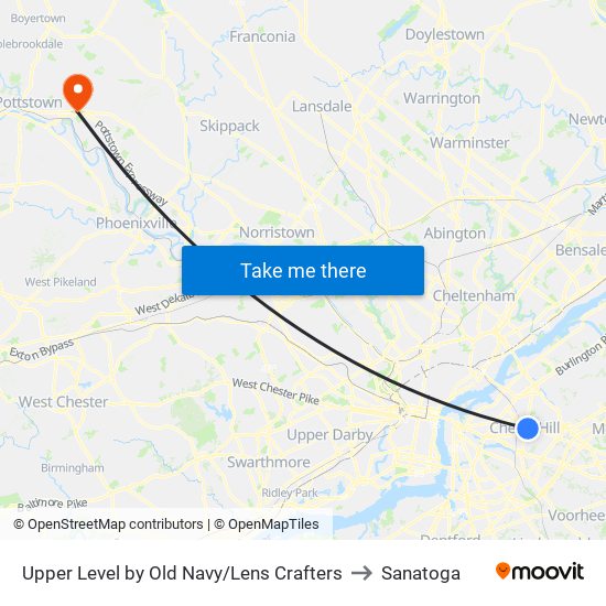 Upper Level by Old Navy/Lens Crafters to Sanatoga map