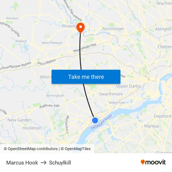 Marcus Hook to Schuylkill map