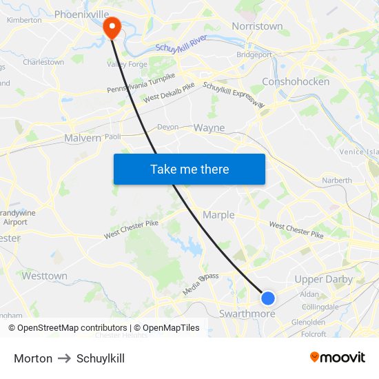 Morton to Schuylkill map