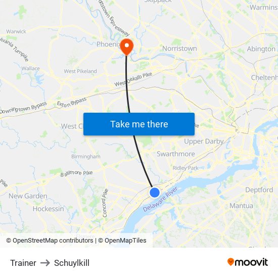 Trainer to Schuylkill map