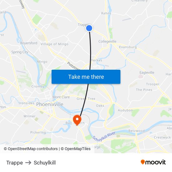 Trappe to Schuylkill map
