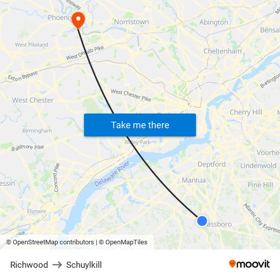 Richwood to Schuylkill map