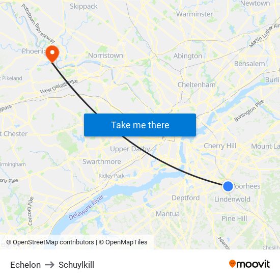 Echelon to Schuylkill map