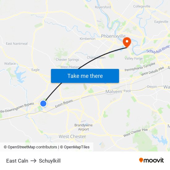 East Caln to Schuylkill map