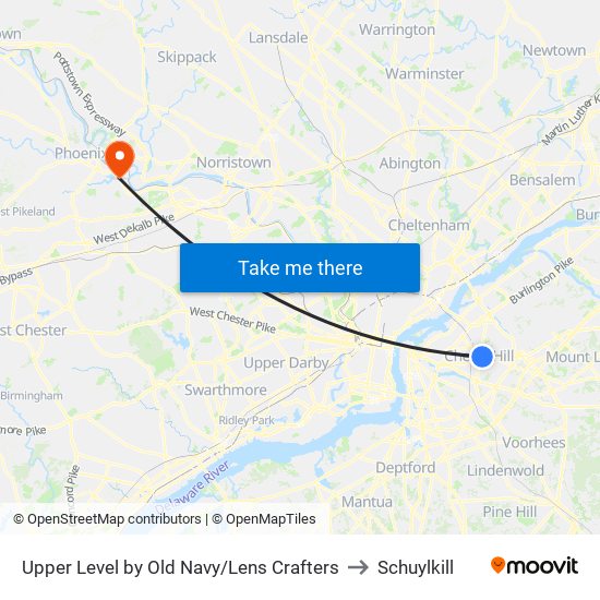 Upper Level by Old Navy/Lens Crafters to Schuylkill map