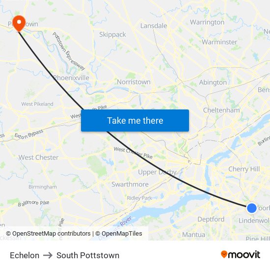 Echelon to South Pottstown map