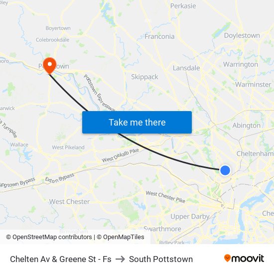 Chelten Av & Greene St - Fs to South Pottstown map
