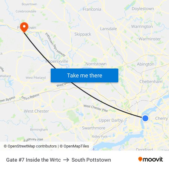 Gate #7 Inside the Wrtc to South Pottstown map