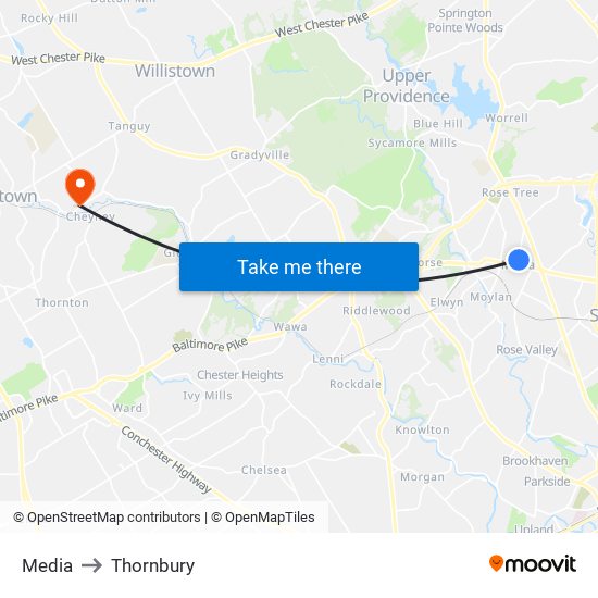 Media to Thornbury map