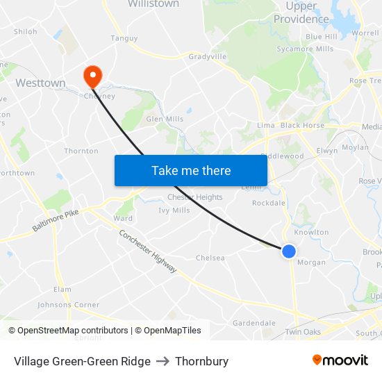 Village Green-Green Ridge to Thornbury map