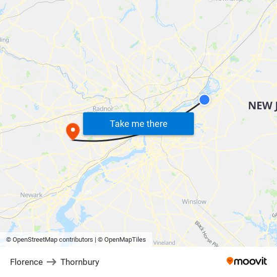 Florence to Thornbury map