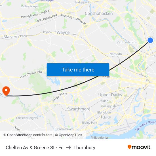 Chelten Av & Greene St - Fs to Thornbury map