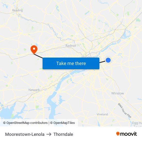 Moorestown-Lenola to Thorndale map