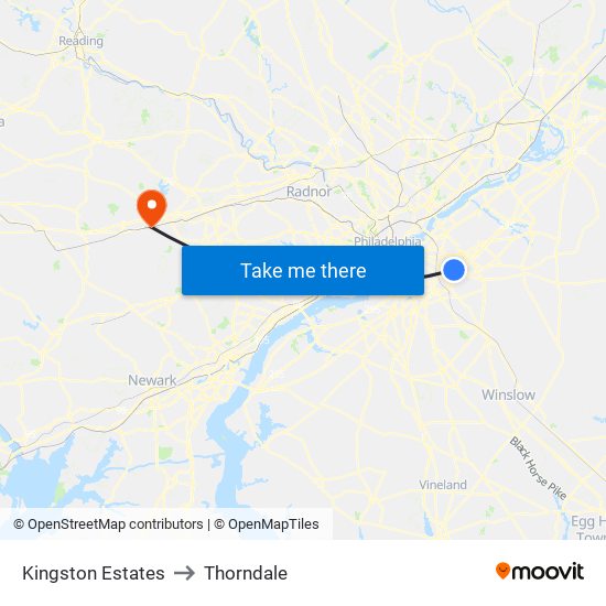 Kingston Estates to Thorndale map
