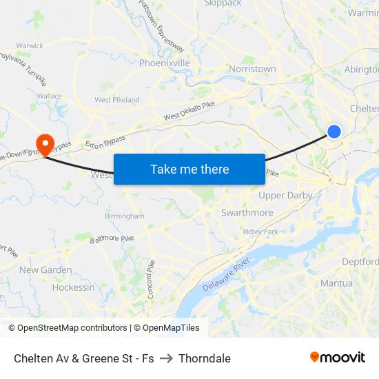 Chelten Av & Greene St - Fs to Thorndale map